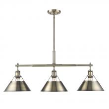  3306-LP AB-AB - Orwell 3-Light Linear Pendant in Aged Brass